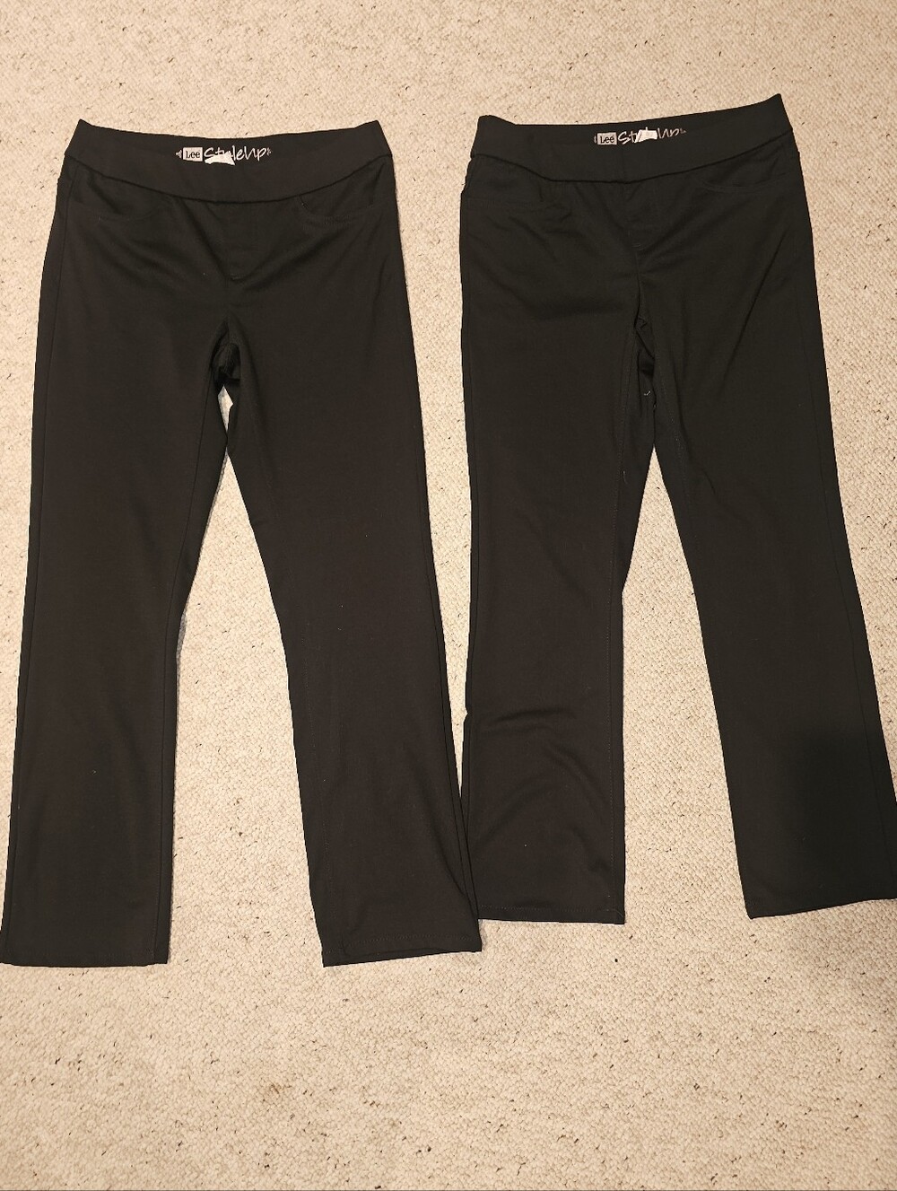 Lee Style Up Women's 10 Black Straight Leg Stretch Trouser Pants Lot Of 2